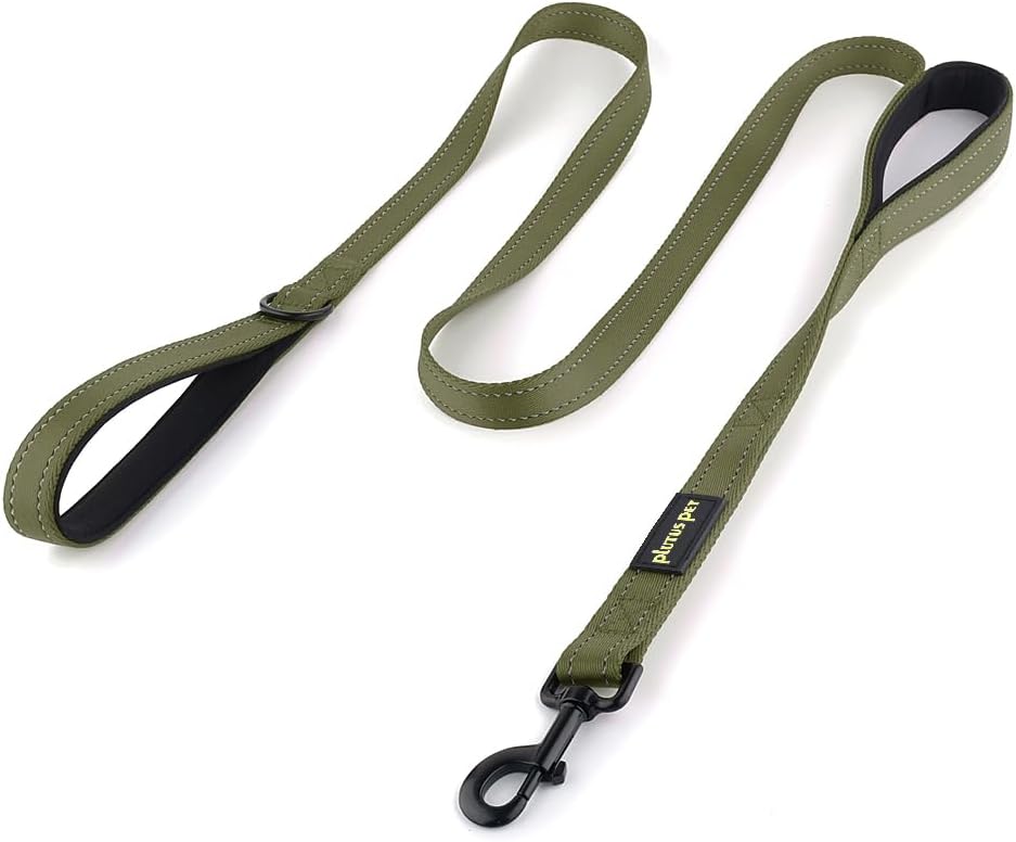 Plutus Pet Double Handle Dog Leash, for Medium Large Dogs - 5 FT / Ranger Green