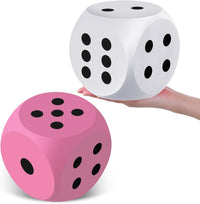 Shappy 6 Inch Foam Dice Big Dice Jumbo Large Cube, 1 Pc - White and Pink / 2