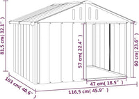 vidaXL Dog House - Durable Galvanized Steel Construction - Weatherproof Dog Kennel - Easy Access with Spacious Entrance - Ideal Outdoor Pet House - Gray