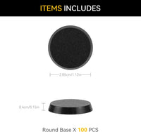 FIGURESLAB 100 black textured plastic miniature bases in 7 sizes - view 16