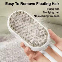 3-in-1 Cat Grooming Brush – Water Spray & Self-Cleaning Shedding Brush for Cats & Dogs – Pet Hair Removal & Massage Comb for Long & Short Hair (White). (White)