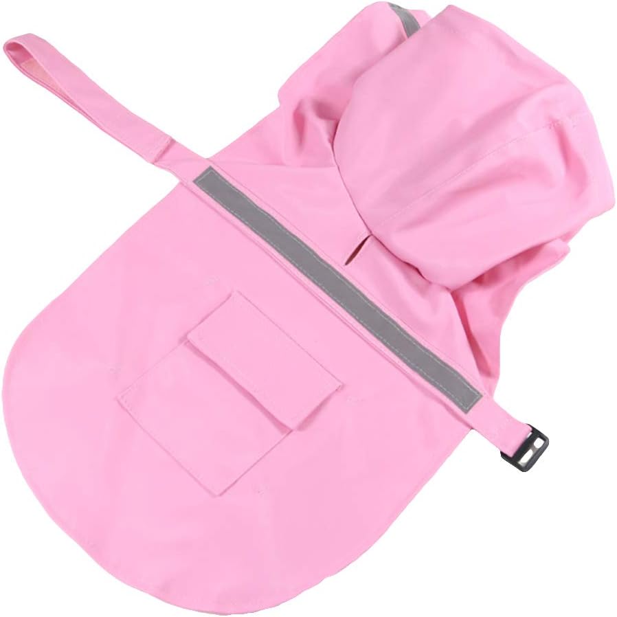 Large Dog Raincoat Adjustable Pet Water Proof Clothes Lightweight - Pink / 2X-Large (Pack of 1) - image 2