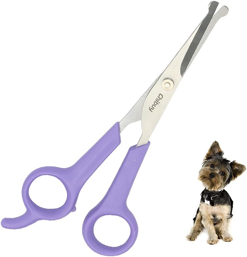 Chibuy Professional Pet Grooming Scissors with Round Tip Stainless - 3. Purple