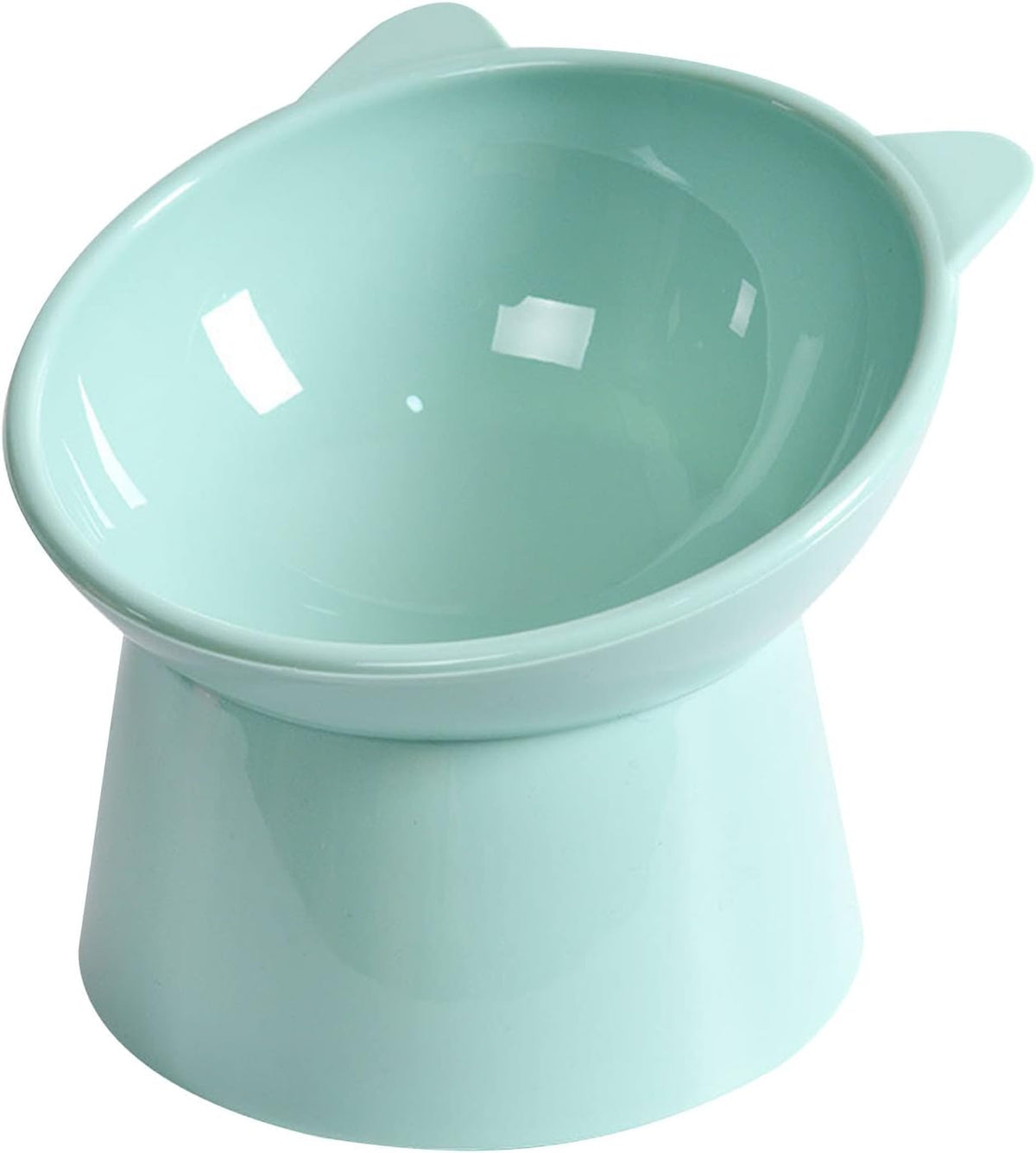 Tilted Cat Food Bowl, Whisker Friendly, Anti Vomiting, Slanted - Tall Cat Bowl-Green