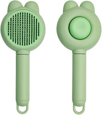 Cat Brush for Short or Long Haired Cats Dogs Rabbits, Cute Dog Brush with Release Button for Massage and Removes Loose Fur
