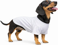 Lovelonglong Pet Clothing Dog Costumes Basic Blank T-Shirt Tee Shirts - D-XL (for Dachshund -30lbs) / White