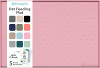 Dog Food Mat - Raised Edges Dogs Mat for Food and Water Prevent Spill, Waterproof Cat Food Mats - 24"L x 15"W / Pink