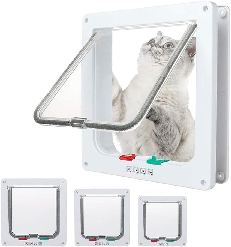 goTeamghjkl Cat Door Flap - White / Medium