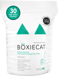 Boxie Premium Unscented Clumping Cat Litter 30+ Day Odor Control – Daily Care for Cats - Gently Scented / 16 lb