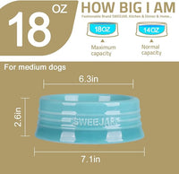 SWEEJAR Gradient Dog Bowl, Ceramic Dog Food Dish for Puppy and Large Dog, Porcelain Pet Bowl for Food and Water (Medium (18oz), Black)