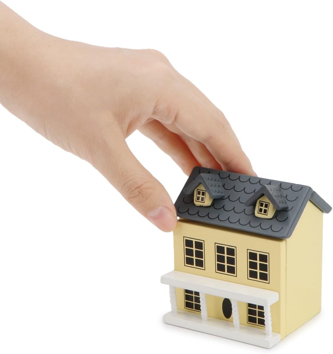Cutemini blue palm-sized miniature wooden house for 1/12 dollhouse scenes