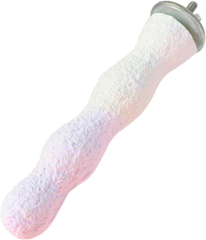 Bird Perches for Cage, Abrasive Surface High Calcium Mineral Parrot Perch Stand - Bird Nail File - Coral Purple / one size
