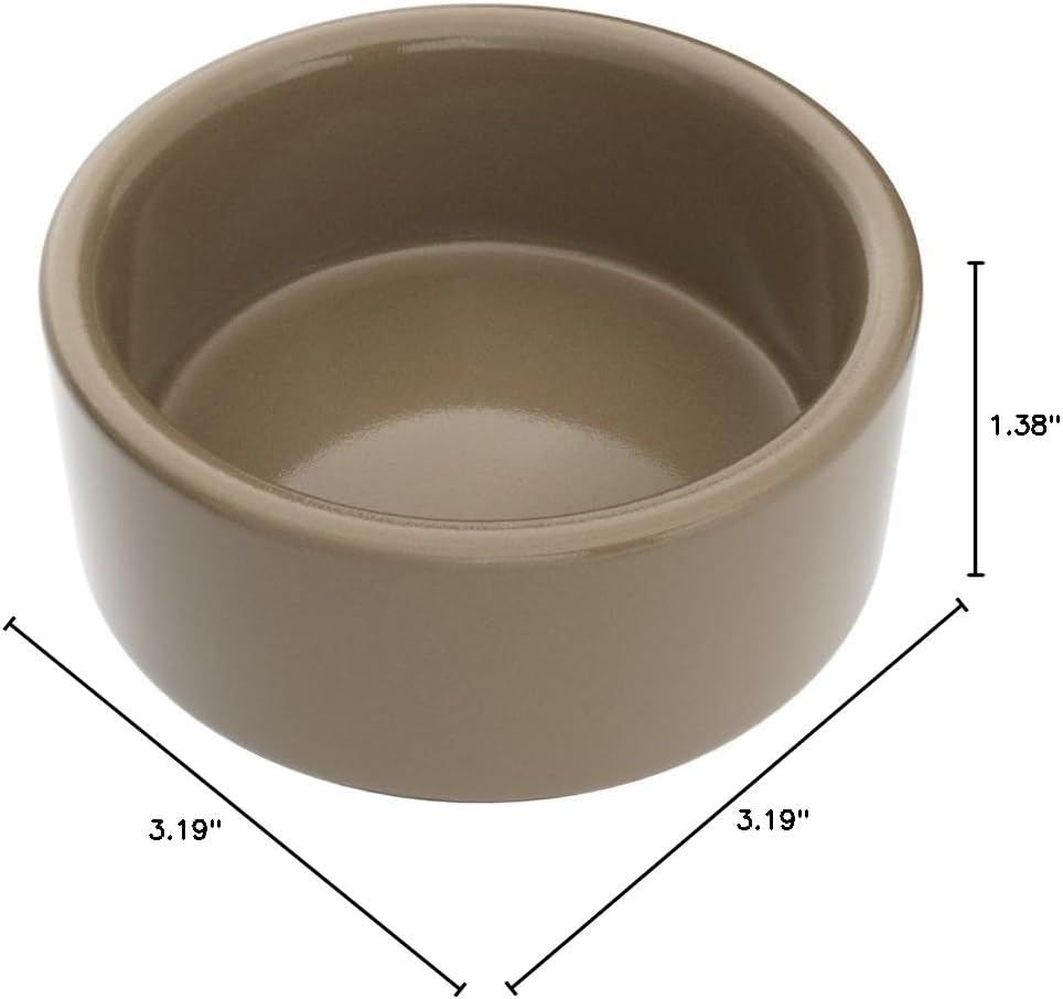 Kaytee Stoneware Ceramic Pet Hamster Bowl, Brown - 3 in (Pack of 2) - image 2