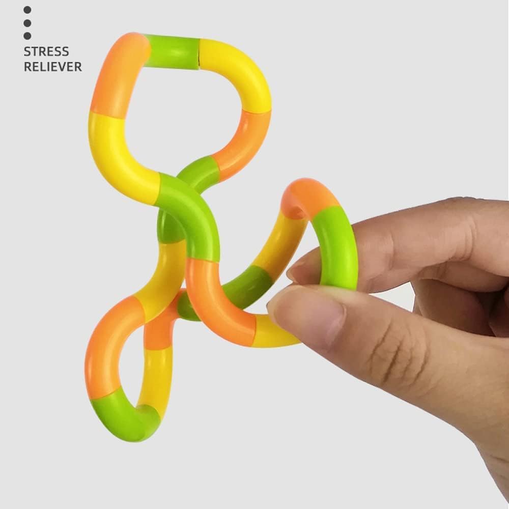 Xesakesi 20 pack of multicolor quiet twist fidget toys bent into different shapes - view 3