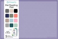Dog Food Mat - Raised Edges Dogs Mat for Food and Water Prevent Spill, Waterproof Cat Food Mats - 28"L x 18"W / Lavender