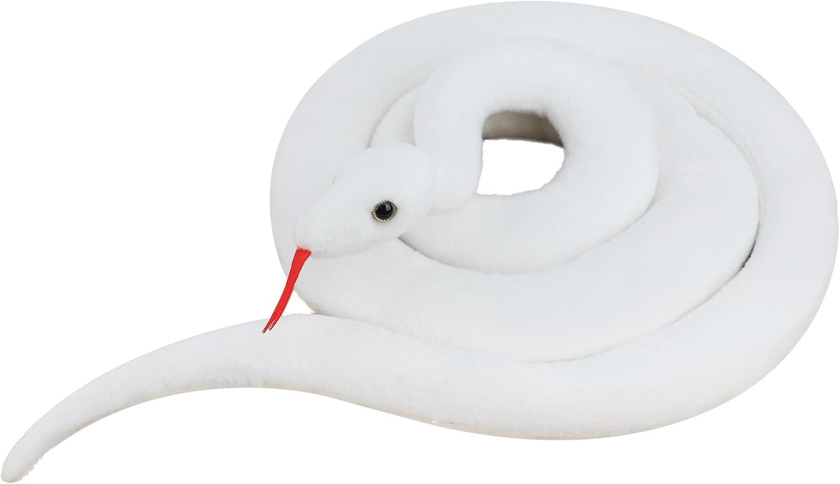 Clobeau 78 inch brown snake stuffed animal, lifelike coiled plush snake toy