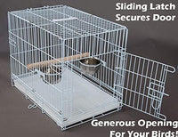 Pet Products Metal Portable Travel Vet Bird Parrot Carrier Cage Prevent Beaks Out White, 19-Inch by 12-Inch by 16-Inch