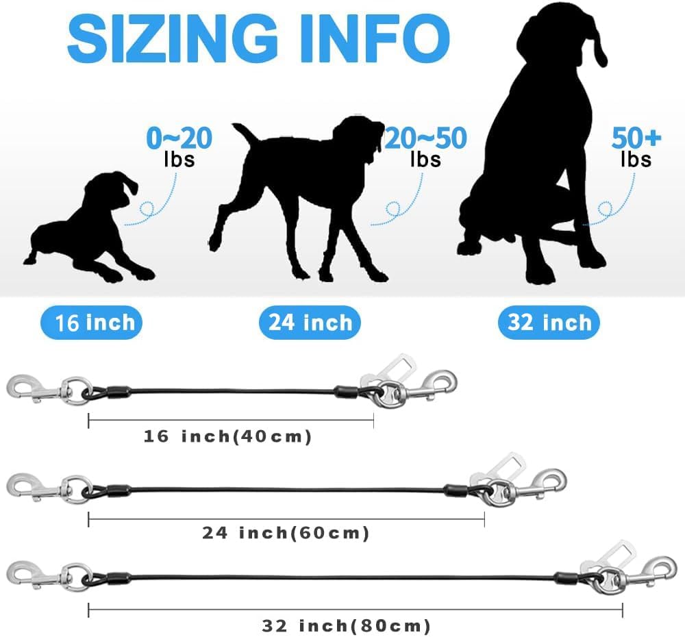 Dog Seat Belt Harness for Car - Black / 32 inch/80 CM - image 3
