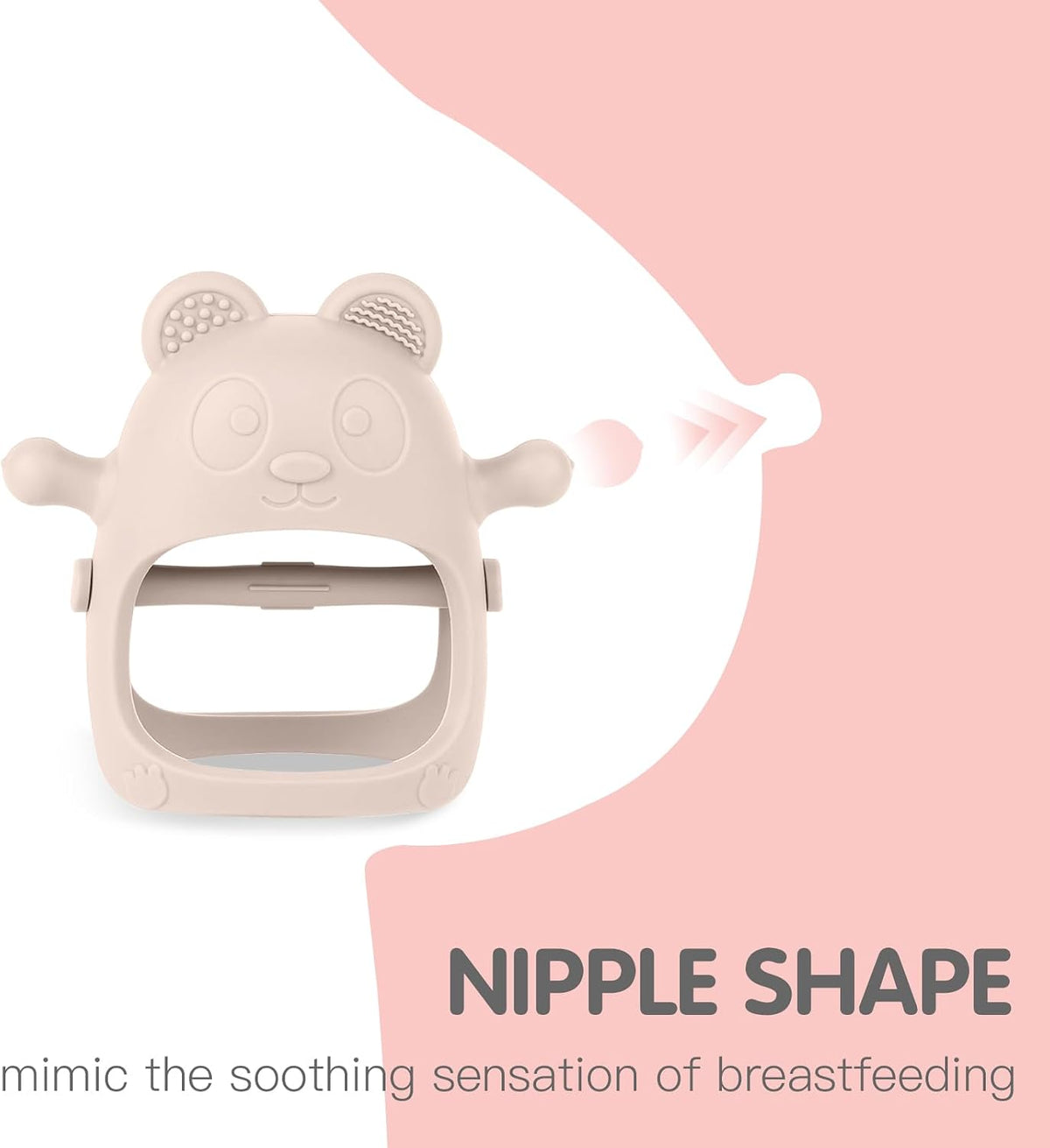 Eascrozn 3 Pack Baby Teething Toys for 3+ Months - Gray - image 4