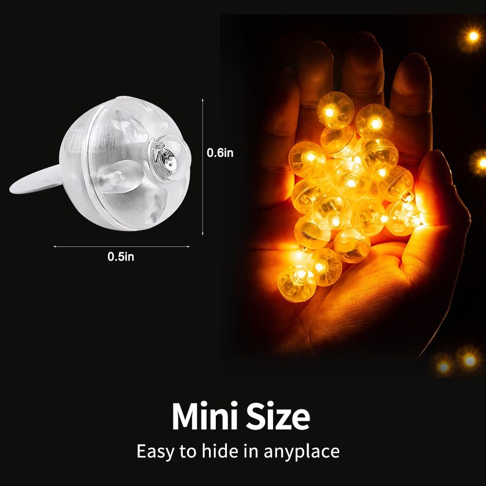 50pcs White LED Balloon Lights - 50PCS / Orange - image 3