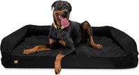 K9 Ballistics Tough Bolster Orthopedic Sofa Dog Bed with Removable Washable Cover - Durable, Water Resistant with Nonskid Bottom - X-Large, Taupe Premium Finish