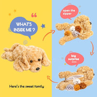 5 Pieces Dog Stuffed Animals for Girls,1 Mommy Dog with 4 Babies,Puppy Stuffed Animals Gifts for Girls 3 4 5 6 7 8 9 Years,Soft Plush Toys for Kids Christmas,Valentine's,Birthday,Children's Day