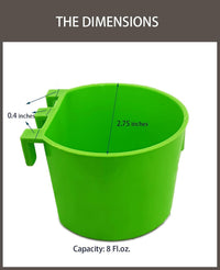Cage Cups Birds Feeders Seed Bowl Chicken Feeding Watering Dish - 10PCS Green - image 2