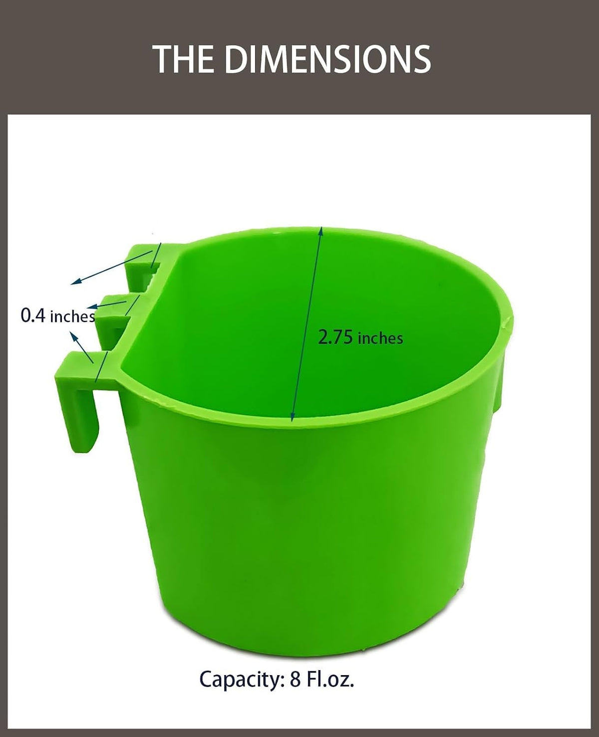 Cage Cups Birds Feeders Seed Bowl Chicken Feeding Watering Dish - 10PCS Green - image 2