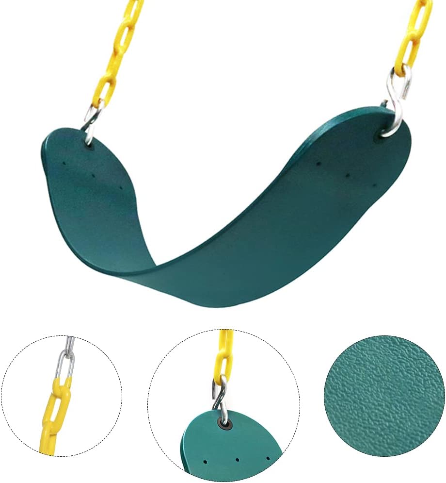 Pink Swing Seat, Heavy Duty Chain Plastic Coated - Green - image 2
