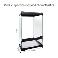 Mini Reptile Glass Terrarium Tank 8"x8"x12“ Full View with Front Opening Door and Enclosure Habitat Cage for Leopard Gecko Tarantula Young Lizard Hermit Crab Frog Insects Breeding Tank