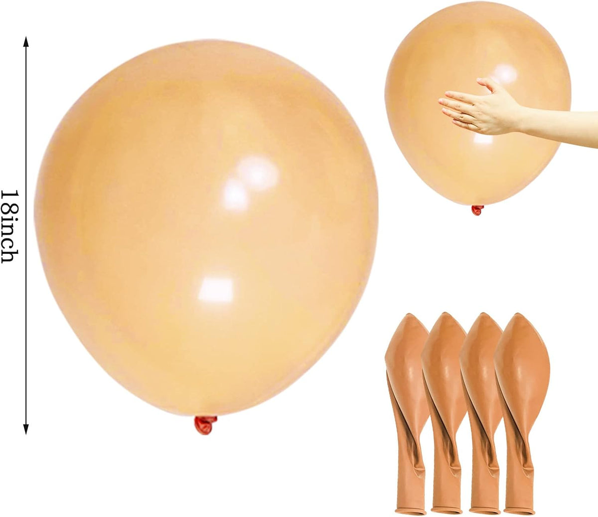 ASIYUHY Red Balloons 18 Inch 12 Pack Large Latex Party Balloons – Fun for Kids & Family - Apricot Balloons - image 2