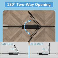 62.2"-71.65" Extra Wide Auto Closing Baby Safety Gate for Stairs & Doorways, Pressure Mounted No Drill Pet Gate with Walk-Through Door - Heavy Duty Childproof Gate for Toddlers, Kids, Dogs (Black)