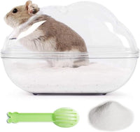 Hamster Small Animal Sand Bath Box Bathtub Critter's Bathroom - +200g Sand+1 Spoon / Medium