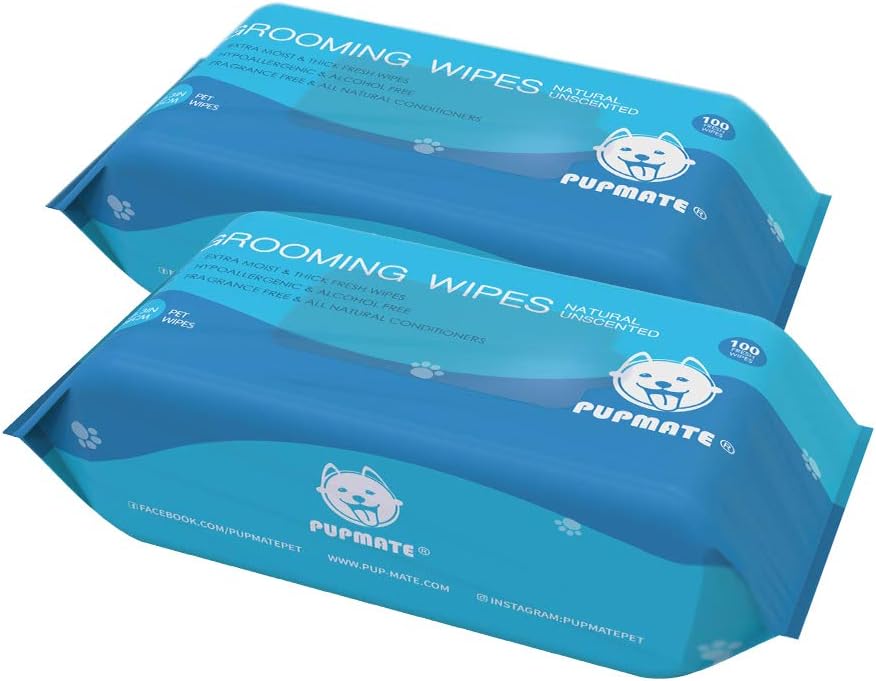 Pet Wipes for Dogs & Cats - Natural / 2 Packs-200 counts