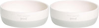 Pearhead Ceramic Dog Bowl, Woof Speckled Pet Food & Water Dish - Gray Bone Appetit Bowl / Small (Pack of 2)