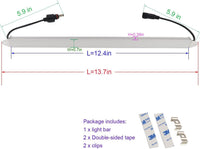 LEDENET 12"/30CM 6500K-7000K White 12V DC 5050 Aquarium LED Strip - White - image 3
