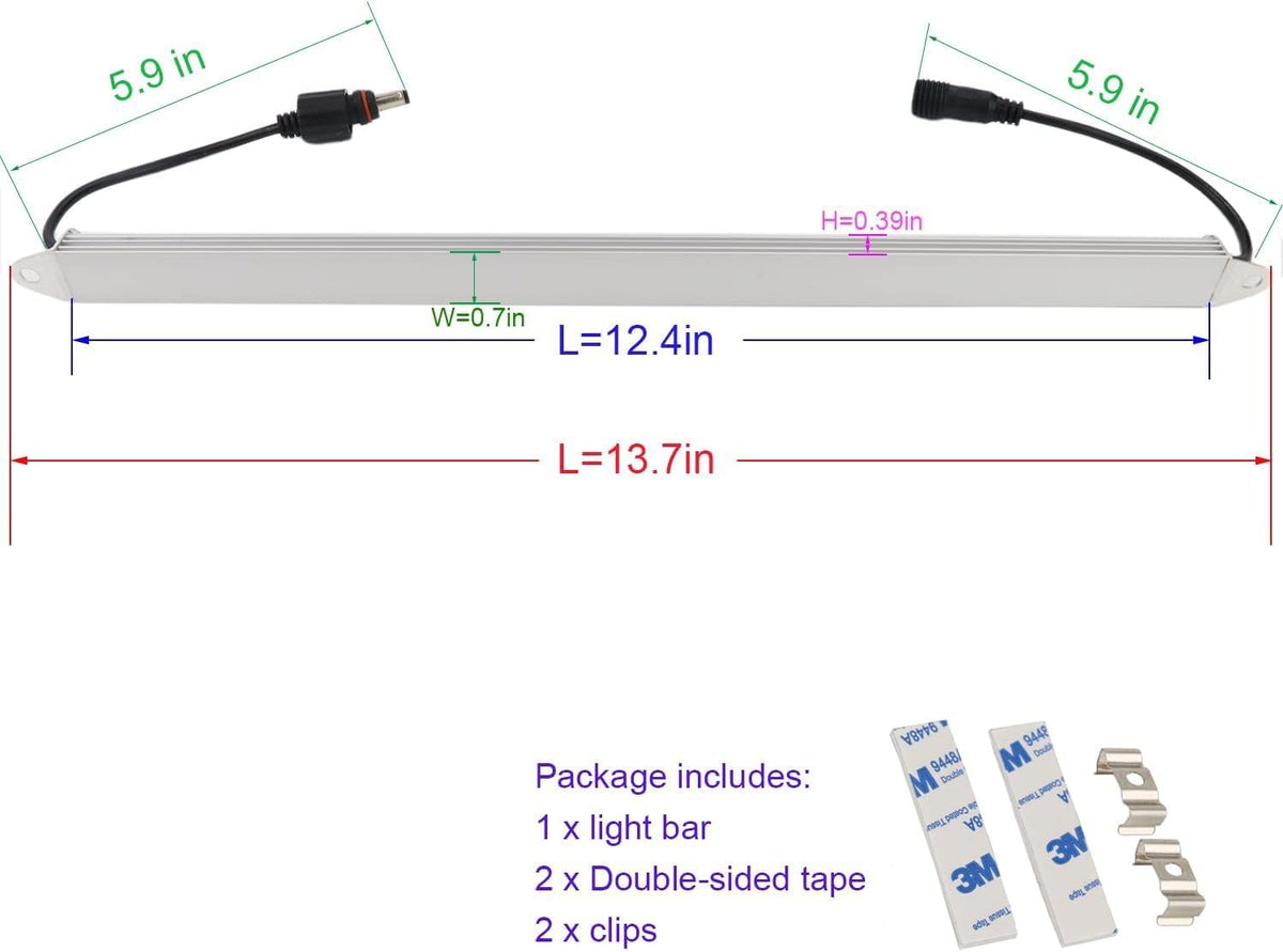 LEDENET 12"/30CM 6500K-7000K White 12V DC 5050 Aquarium LED Strip - White - image 3
