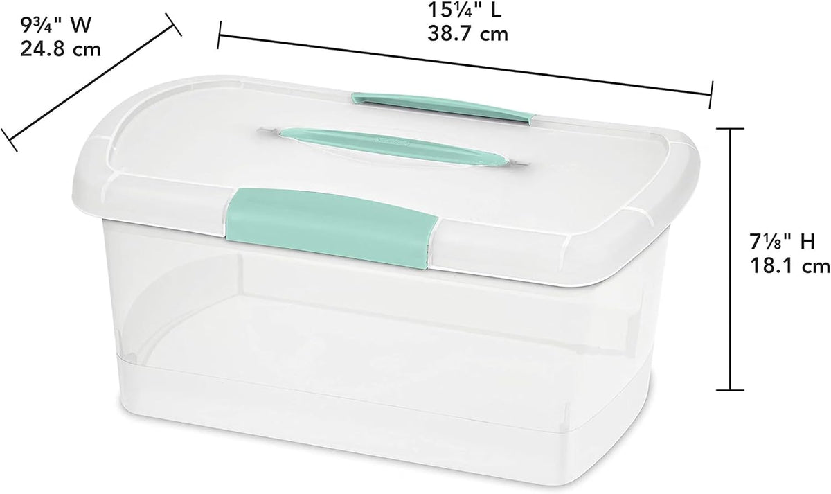 Sterilite Large Nesting ShowOffs, Clear Bin w/Latch Lid & Handle - Medium / 6 Pack - image 2