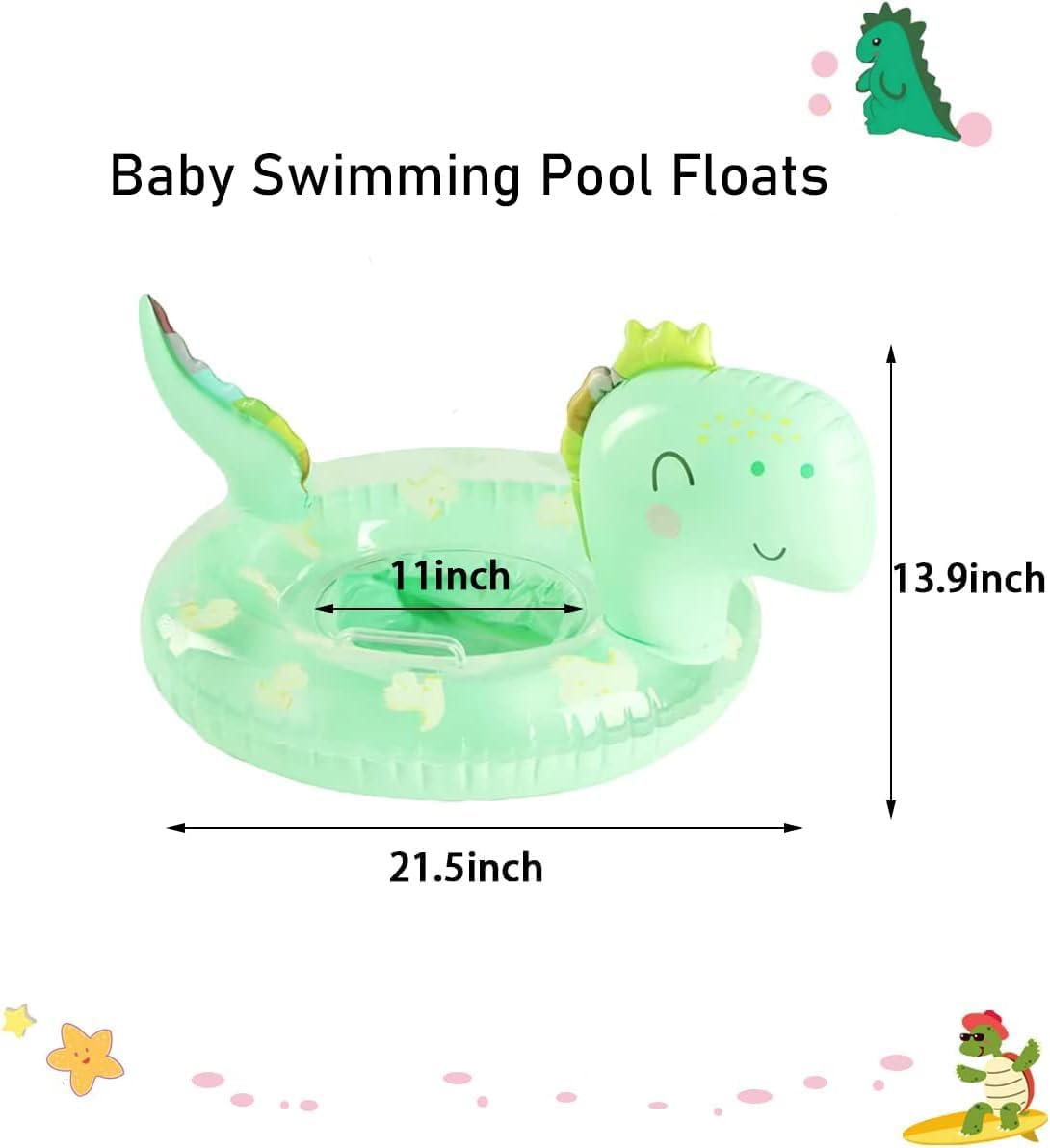 UMBWORLD baby swim float with seat and handle in pink unicorn style - view 13
