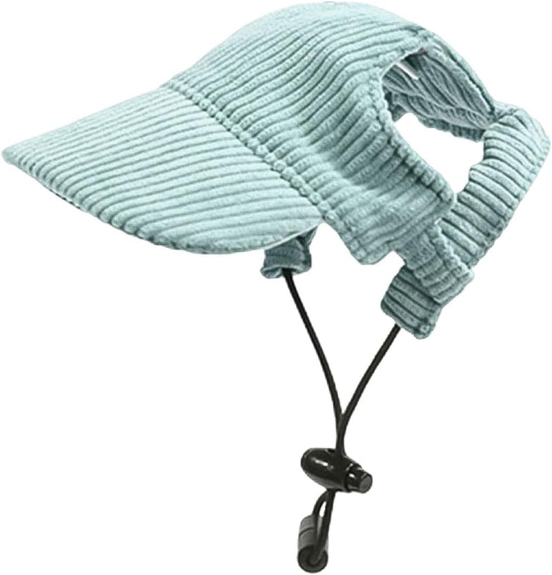 Dog Baseball Cap, Dog Cat Summer Beach Visor Hat with Ear Holes - Green / Small