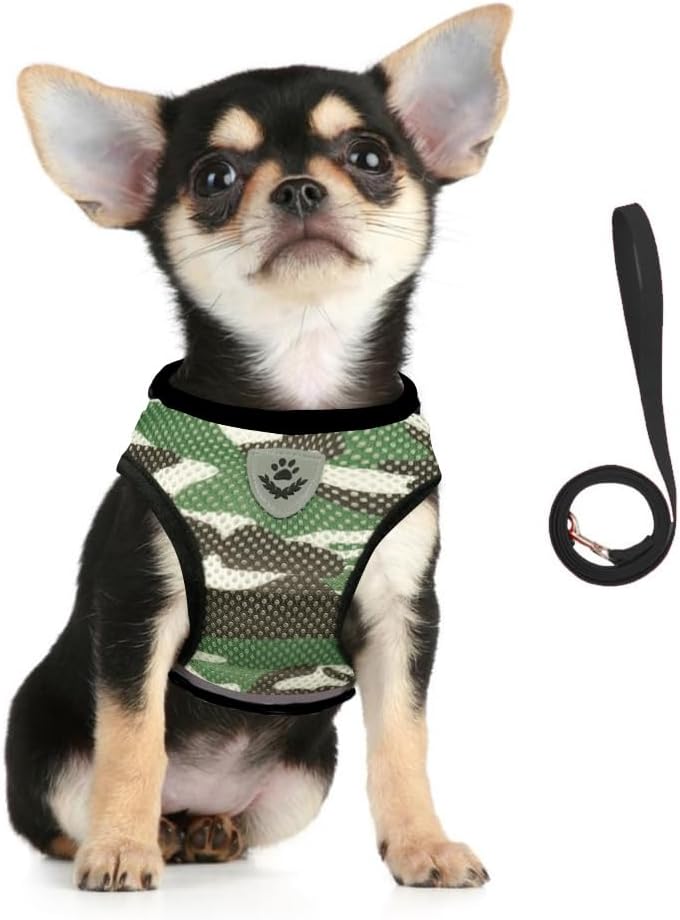 FEimaX Dog Harness and Leash Set for Walking - Camouflage / X-Small