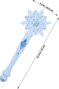 Joinpaya light up snowflake wand in pink with glowing snowflake tip - view 3