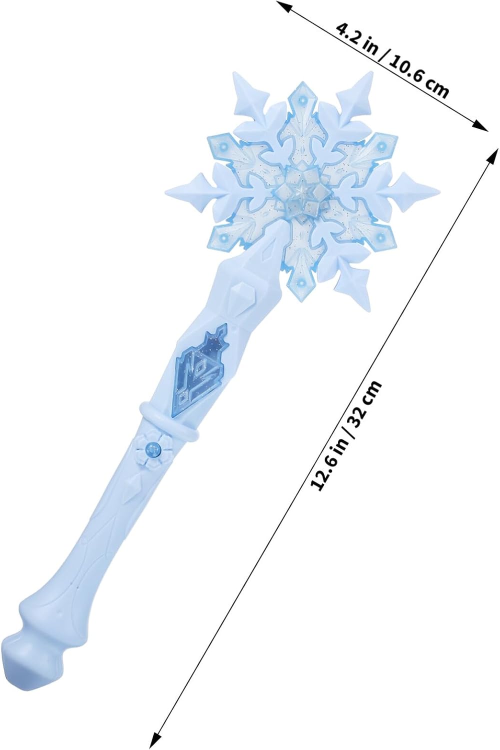 Joinpaya light up snowflake wand in pink with glowing snowflake tip - view 3