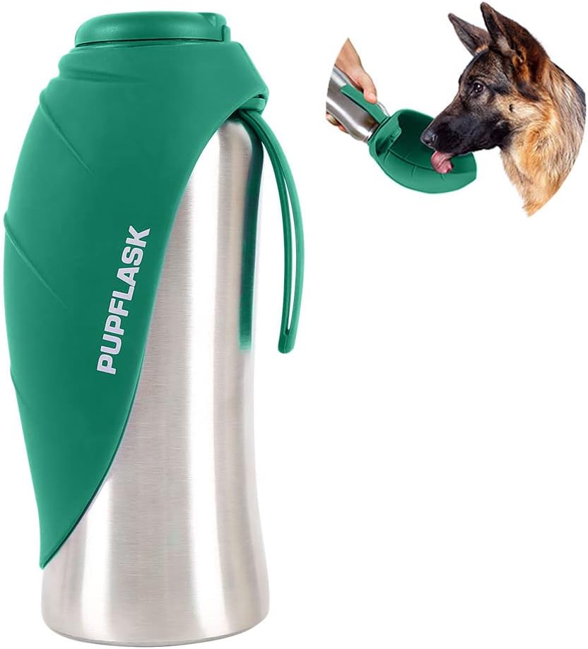 PupFlask Large Dog Water Bottle - 27 Ounce / Quetzal Green