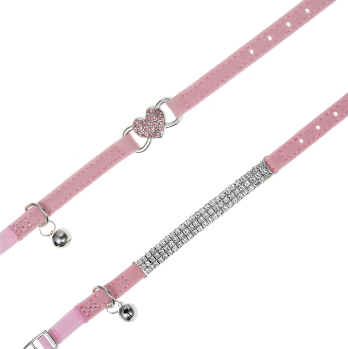 BoomBone Rhinestone Cat Breakaway Collar Pack of 2 Purple Kitten - Pink - image 4