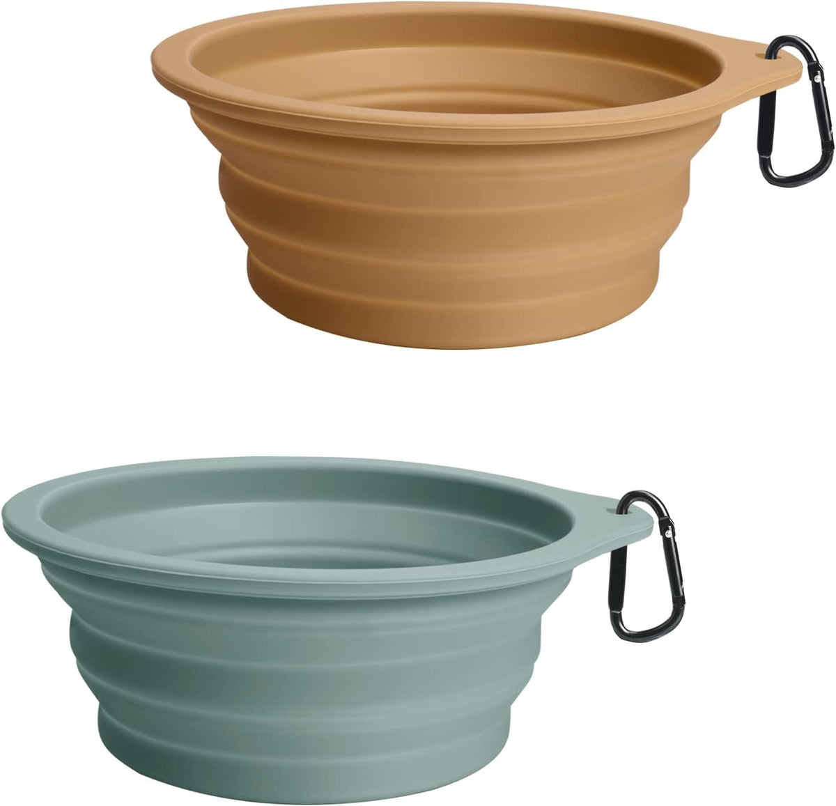 2-pack silicone collapsible dog bowls for travel, BPA free and dishwasher safe