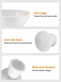 Elevated Cat Food and Water Bowls Set - Single (Food Bowl) / White - image 4