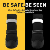 Dog Boots Waterproof Dog Shoes for Medium Large Dogs - Light Black / Width 2.16 in - image 4