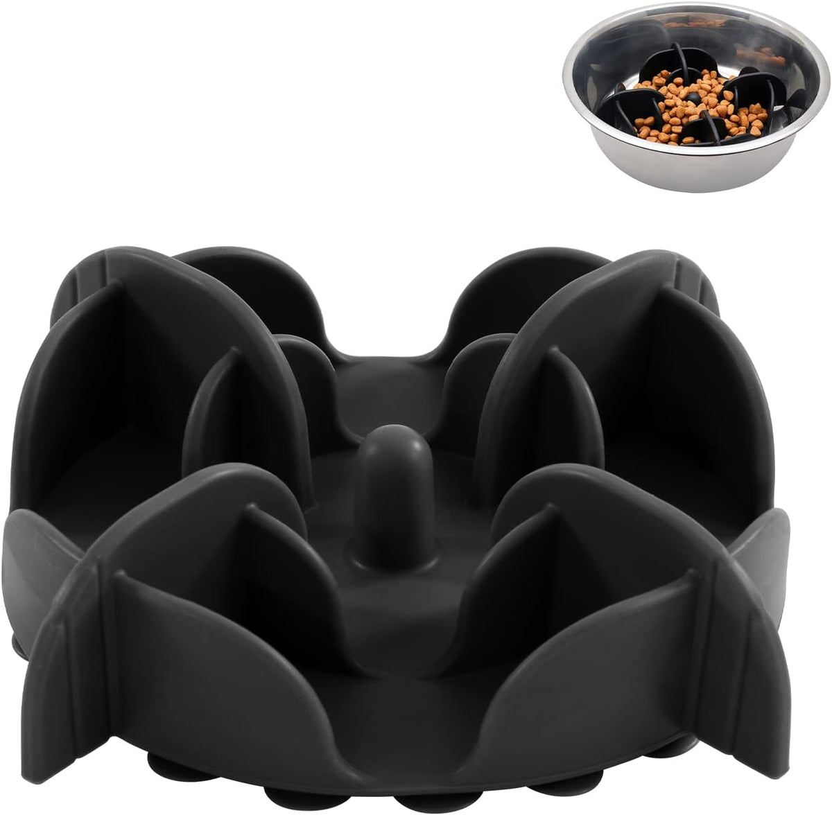 Jaoul Slow Feeder Dog Bowls Insert - Cuttable X-Large(7 inch) / Black