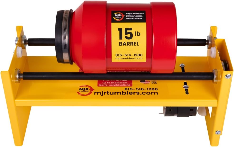 MJR Tumblers 40lb heavy duty rock tumbler with powder-coated steel frame and rubber rollers - view 6